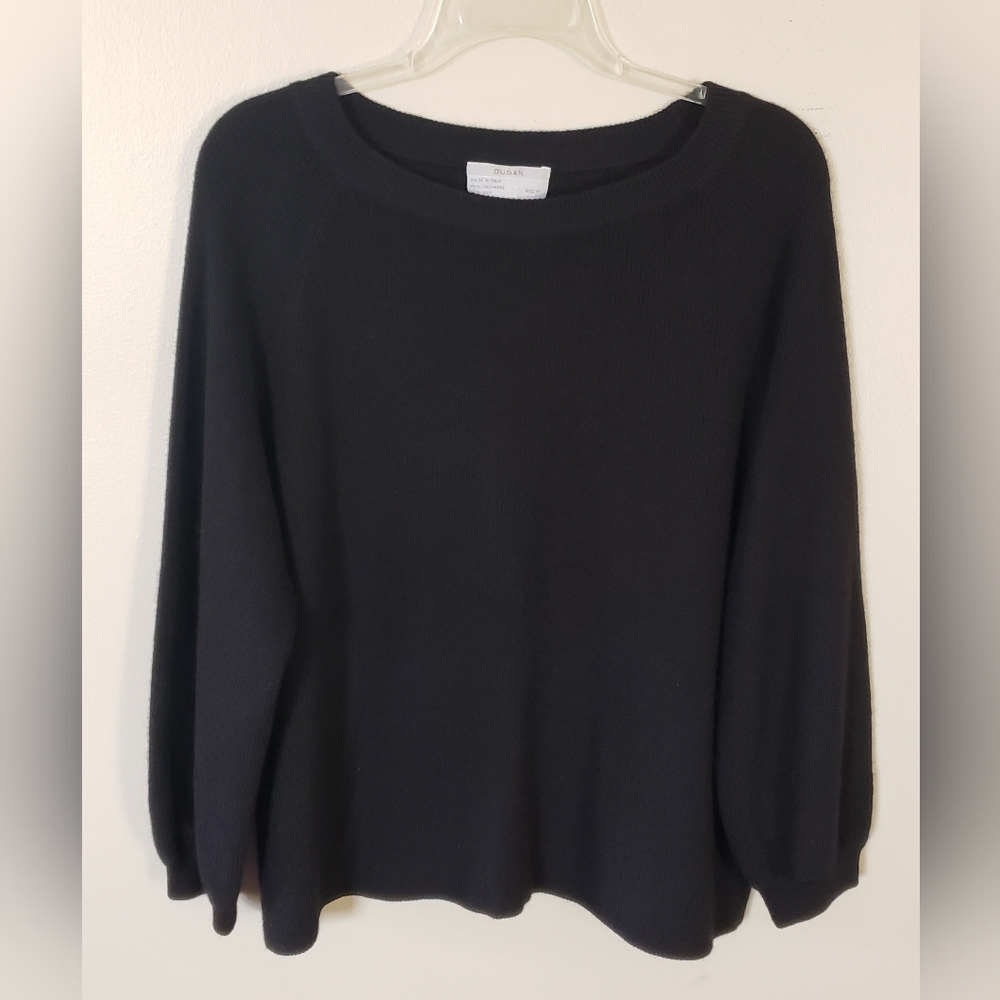 Dusan Women's Black Cashmere and Silk Blend Sweater Size Medium